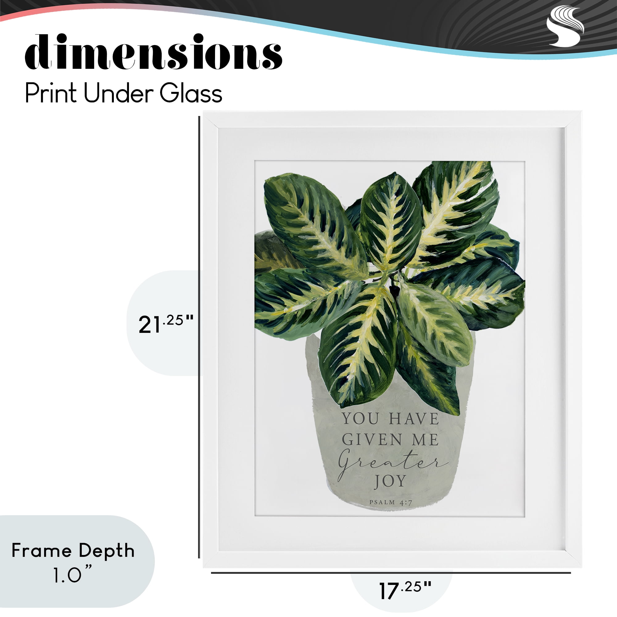 Stupell Industries Prayer & House Plant White Framed Print Under Glass, design by Lanie Loreth