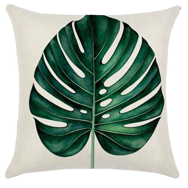 Moyic Cómodas fundas de cojines para sofá para el hogar o la oficina, cojines, cojines, almohadas tropicales, hojas, fáciles de limpiar, Decoración del hogar Estilo 3