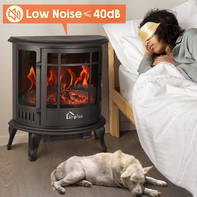 LifePlus Electric Fireplace Stove Heater Infrared 3D Flame Effect  Thermostat Freestanding Heater for Indoor Room, 1500W 27 - Walmart.com