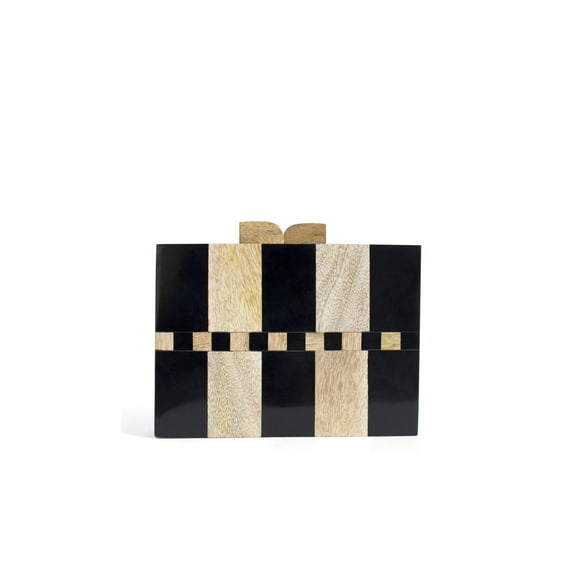 Different Craft India Wooden & Resin Mix Clutch Bag Wooden Artisian Crossbody Bag for Women