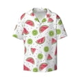 thumbnail image 3 of Cauagu Watermelon And Kiwi Men's Short Sleeve Button Down Hawaiian Shirt for Men Bowling Shirts Casual Summer Beach Shirt,Small, 3 of 6