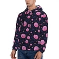 thumbnail image 3 of Wukai Pink Planets And Stars Print Men Hoodies Fleece Sweatshirts Long Sleeve Sweaters Pullover Fall Outfits Winter Clothes-X-Large, 3 of 7