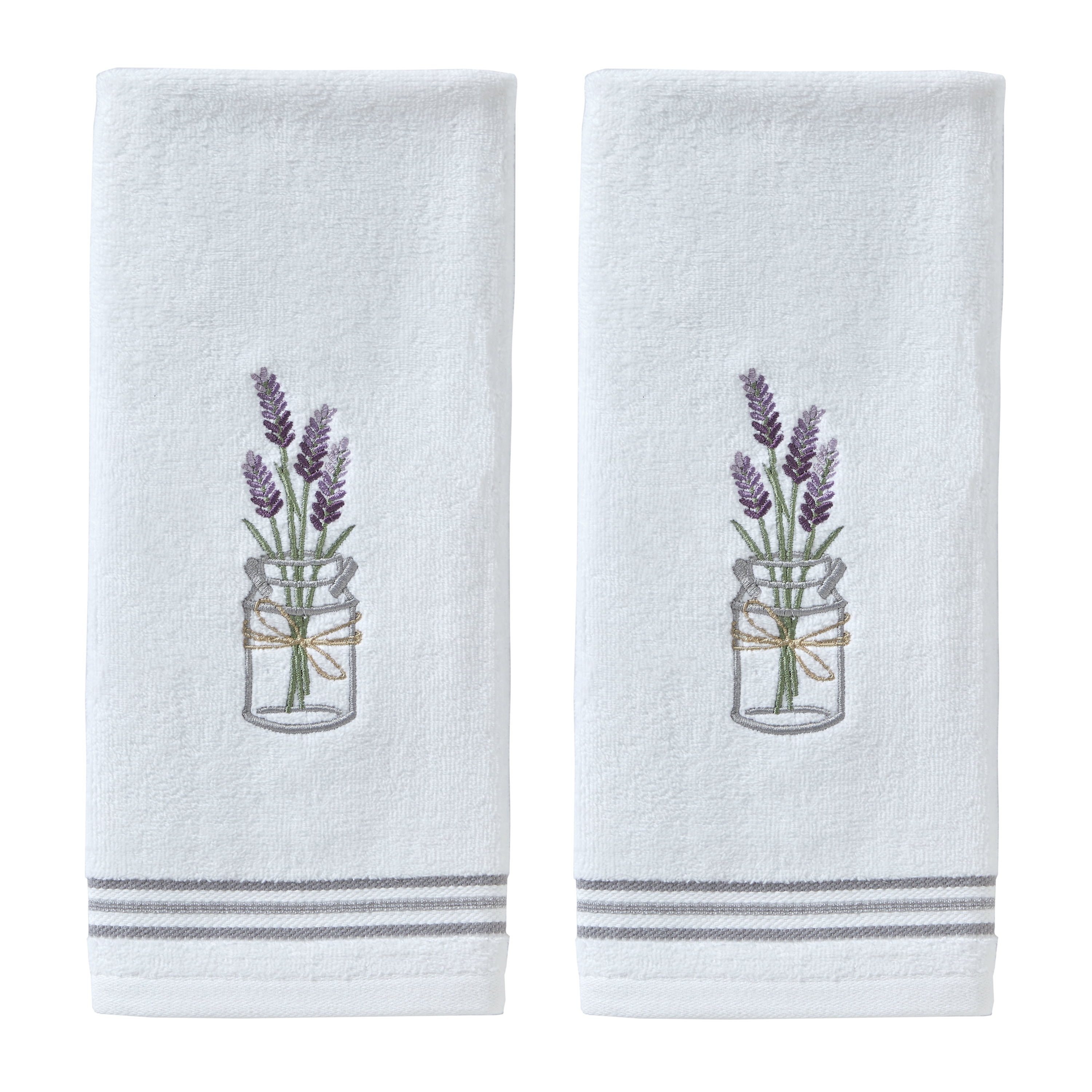 15 x 30 inches Beautiful Lavender Flowers Purple Decorative Fingertip Towels for Hotel Kitchen Spa Gym Yoga Guest Hand Towels for Bathroom 