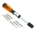 thumbnail image 1 of Destornillador de trinquete Bewildely Push-Pull con 5 cabezas de herramienta de mano mango amarillo HA045104-01, 1 of 6
