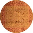 thumbnail image 1 of Ahgly Company Indoor Round Oriental Orange Traditional Area Rugs, 4' Round, 1 of 4