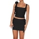 thumbnail image 1 of Conjunto De Falda Y2K Conjunto de falda Y2K para mujer Conjunto de vestido ajustado con flecos ajustado Ropa de calle (Negro S) Cgtredaw Para estrenar, 1 of 1