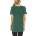 thumbnail image 3 of SHIBEVER Summer Short Sleeve Casual Loose Tops for Women Fashion Twist Knotted Blouses Tunic T Shirt Green 2XL, 3 of 5