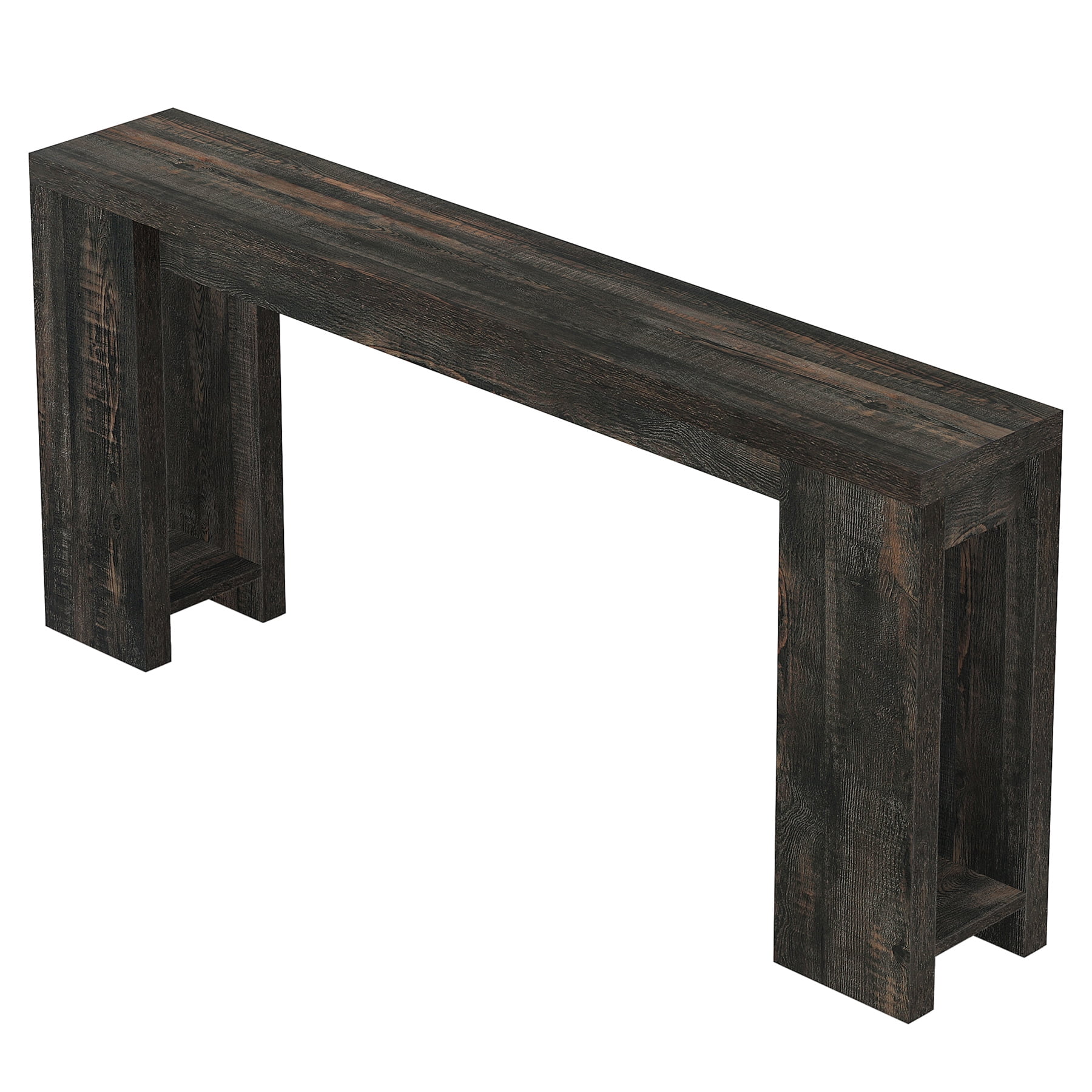 Finmind 71" Long Console Table, Narrow Black Entryway Table Wood Sofa Table