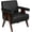 Black, variant on Coewske Modern Comfy Accent Chair Faux Leather Comfy Leisure Arm Chair w/ Wood Frame Home Office Brown