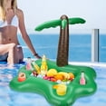 thumbnail image 4 of ACDANC Inflatable Floating Palm Tree Beverage Cooler Drink Holder Ice Serving Bar Pool Party Buffet Drink Cooler Floating Ice Tray Food Drink Containers for Summer Parties (Green), 4 of 7