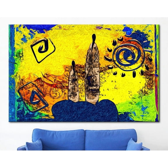 Velto African People, African Canvas Art, Black People Art, Yellow Wall Art Ethnic Art, African Wall Art, Retro Artwork Canvas, 8x10 UNFRAMED
