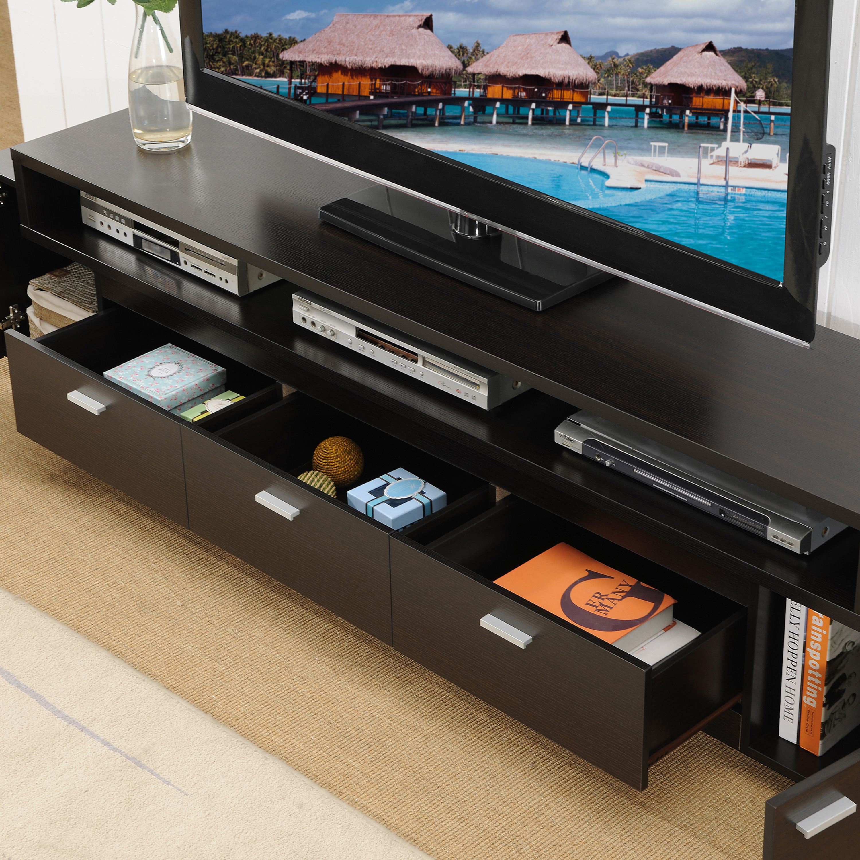 Furniture of America Galdrin Multi-Storage TV Stand, 84", Cappuccino