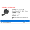 thumbnail image 2 of Distributor Cap and Rotor Kit - Compatible with 1996 - 2000 Nissan Pathfinder 3.3L V6 1997 1998 1999, 2 of 3