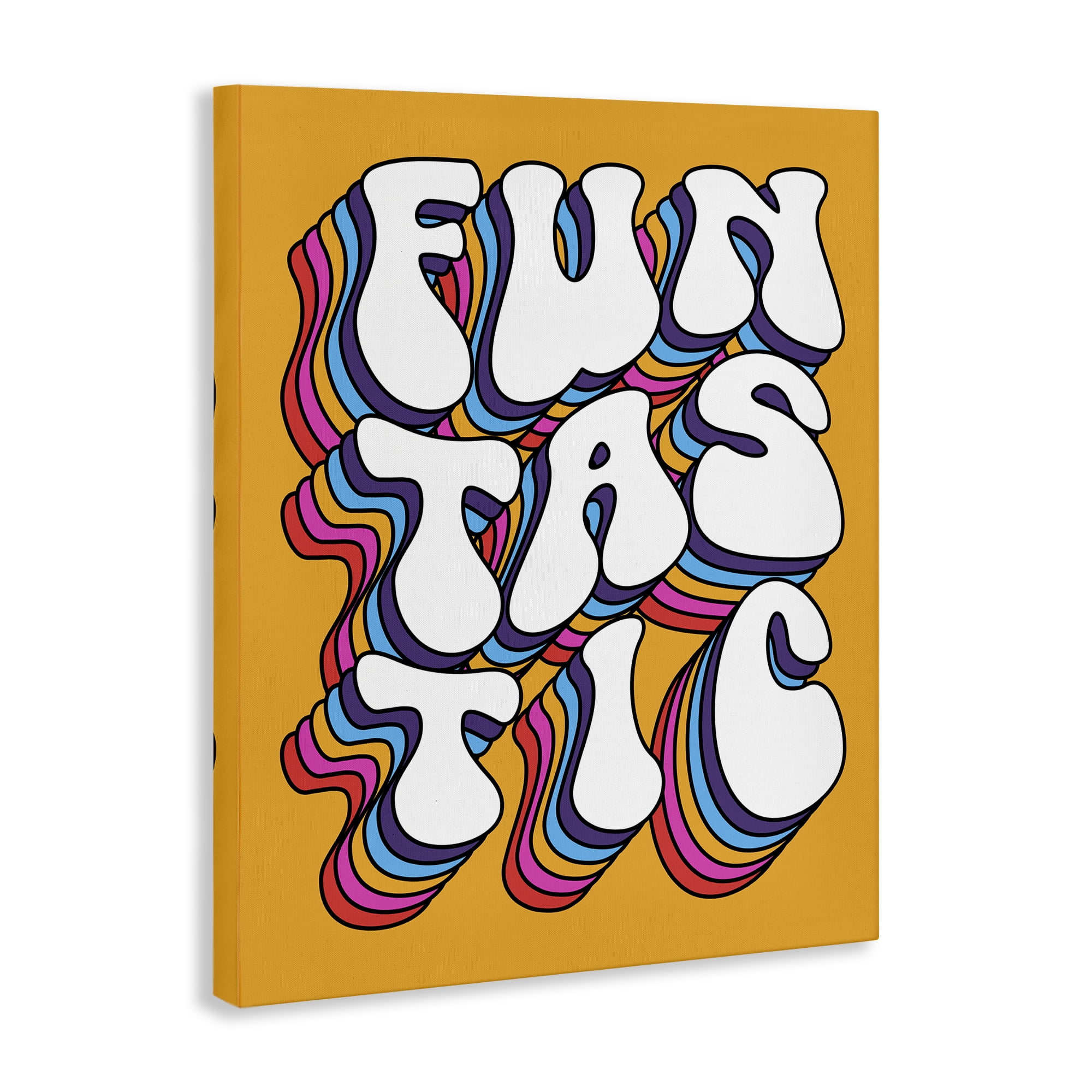 Stupell Industries Funtastic Groovy Typography Text & Numbers Painting Wrapped Canvas Art Print Wall Art, 24 x 30