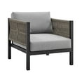 thumbnail image 5 of Cuffay 4 Piece Outdoor Patio Furniture Set in Black Aluminum and Rope with Grey Cushions, 5 of 15