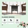 thumbnail image 3 of Grey Wicker Outdoor Side Table - 20" Square Patio End Table w/ PE Rattan Top for Garden, Balcony & Pool Areas - Durable Metal Frame, 3 of 7