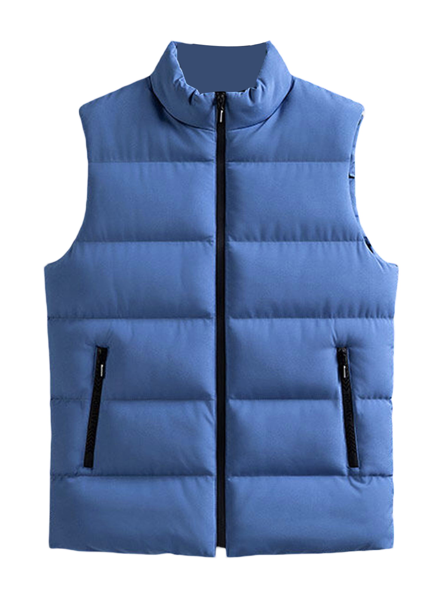 Arvbitana Men's Sleeveless Puffer Jacket Vest Tops Solid Color