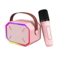 thumbnail image 4 of TFixol Haut-Parleur Karaoké Bluetooth Portable avec Micro Sans Fil, Son HD 6 W, Spectacle de Lumières RVB, Design Compact pour la Maison et l'Extérieur, Modèle P3, Micro Simple Rose., 4 of 6