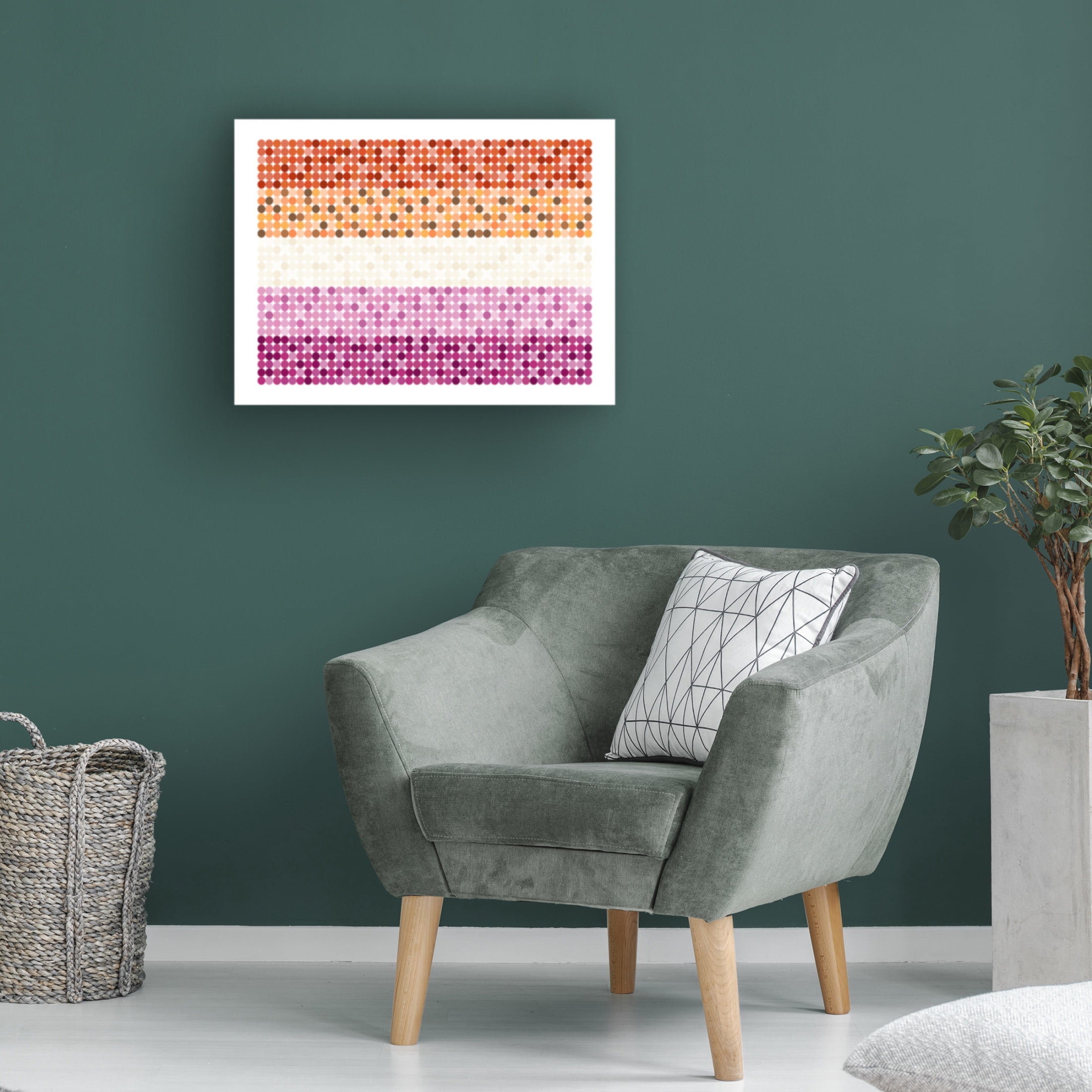 Canvas Wall Art - Tom Quartermaine 'Abstract Circle Lesbian Pride Flag' Wall Art for Living Room, Bedroom, or Office Décor by Trademark Fine Art - 19 x 14 Inches