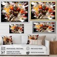 thumbnail image 4 of Designart "Yellow Football modern Blitz II" Sports Floater Framed Wall Art Print, 4 of 7