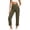 Army Green, variant on Ashirexll High Waisted Pants for Women Fall Fashion Golf Straight Button Closure Work Pants with Side Pockets for Outdoor