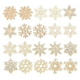 thumbnail image 1 of 20 copos de nieve huecos de madera para manualidades, adornos de madera, accesorios (diseños variados), 1 of 7