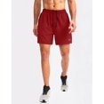 thumbnail image 2 of Pantalones cortos para correr Pudolla para hombre, entrenamiento, atlético, rojo, XS, 2 of 7