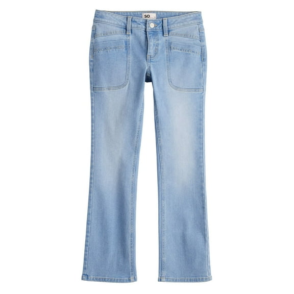 Girls 4-12 SO® Mid-Rise Bootcut Jeans in Regular & Plus Size Color: Super Light Wash Size: 10