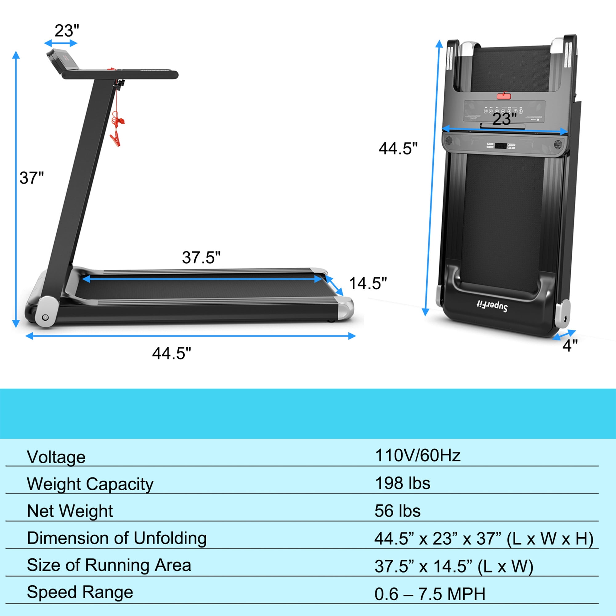 Gymax Electric Folding Treadmill Portable Cardio Running Machine w/ APP Control Silver