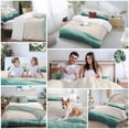 thumbnail image 6 of Teal Beige Ombre Bedding 3 Piece Duvet Cover Set California King, Minimalist Ocean Waves Linen Soft Microfiber Comforter Cover with Zipper Closure & Pillowcases, Wrinkle & FadeResistant Quilt Cover, 6 of 9