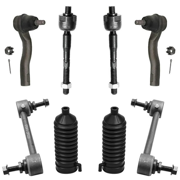 Detroit Axle - Front 8pc Suspension Kit for 2010-2012 Ford Fusion Mercury Milan, 2011-2012 Lincoln MKZ, 2 Sway Bar Links 4 Tie Rod Ends 2 Boots Replacement