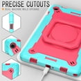 thumbnail image 3 of elitegadget Case for Samsung Galaxy Tab A9+ Plus 11 Inch (SM-X210/X215/X216) 2023 Released - Heavy Duty Impact Resistant Case Cover with Rotating Ring Stand + 1 Stylus (Teal/Pink), 3 of 5