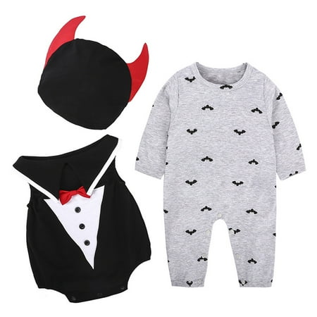 

Newborn Infant Baby Boys Cartoon Romper Vest Halloween Outfits Fashionable Handsome Boys Suit