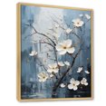 thumbnail image 2 of Designart "Expressive Grey And Blue Dogwood I" Dogwood Floater Framed Canvas Art Print, 2 of 5