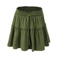 thumbnail image 2 of Doublju Women's Pleated Style Smocked Waist Flared Mini Skirt (Plus Size Available), 2 of 4