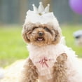 thumbnail image 4 of Pet Cap Faux Diamond Design Adjustable Super Soft Creative Shape Easy-wearing Allergy Free Polyester Delicate Cat Cosplay Crown Cap Pet Headwear Pet Supplies, 4 of 7