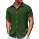 thumbnail image 2 of Men's Solid Color Button Short Sleeve Shirts Men's Casual Fashion Short Sleeve Shirts M, 2 of 3