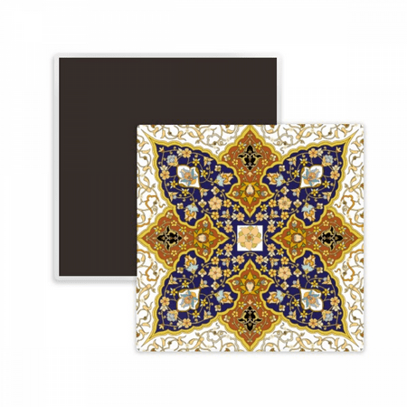 

Flower Repeat Modern Pattern Square Ceracs Fridge Magnet Keepsake Memento