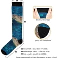 thumbnail image 3 of Coolnut High Elasticity Compression Socks, High Knee Socks Adult Universal Leisure Relieve Fatigue, Tropical Coral Sea Turtle Travel Daily with Running (2 Pair) Gift, 3 of 7