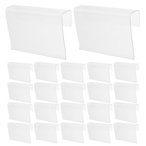 TABLZONE Transparent PVC Shelf Edge Label Holders Clip-on 50Pcs