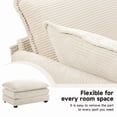 thumbnail image 3 of RIAFUN Single Armchair with Ottoman, Modern Corduroy Cloud Couch with Convertible Chaise, Oversized 56" Deep Seat Upholstered Sofa Set, Comfy Modular Small Space Furniture for Living Room, Beige, 3 of 6