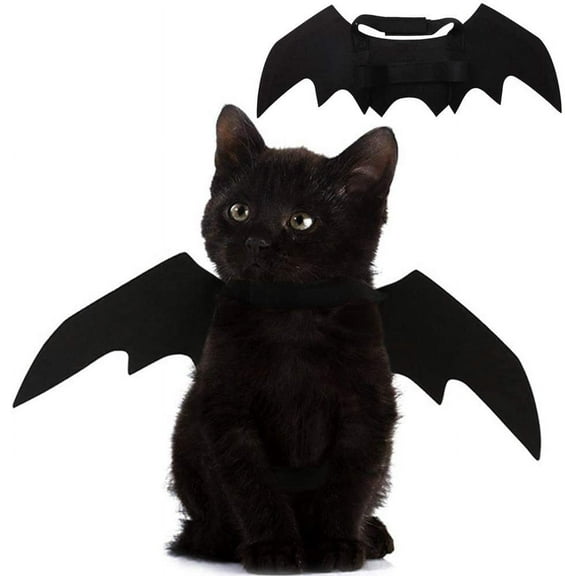 Pet Cat Costume Halloween Bat Wings Pet Costumes Pet Apparel for Small Dogs and Cats, Collar Cosplay Bat Costume