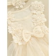 thumbnail image 6 of Qtinghua Newborn Infant Baby Girl Jumpsuit Sleeveless Tulle Lace Floral Romper with Headband Summer Clothes, 6 of 9