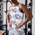 thumbnail image 5 of Pofeuu Snowy Cottage Holiday Scene Print Men's Workout Tank Tops Sleeveless Muscle Gym Shirt Quick Dry-Medium, 5 of 7