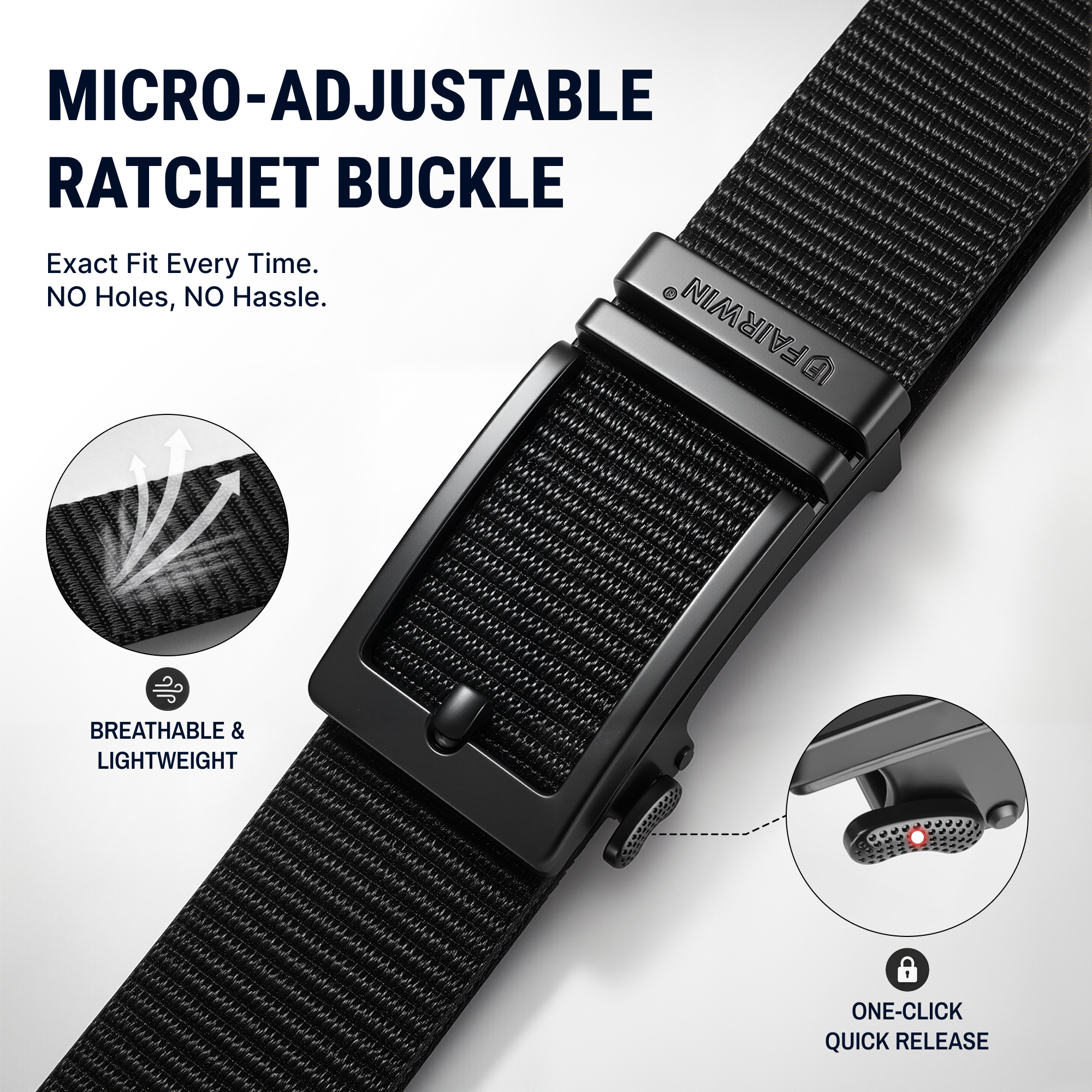 Fairwin Casual Nylon Ratchet Belt for Men photo 3