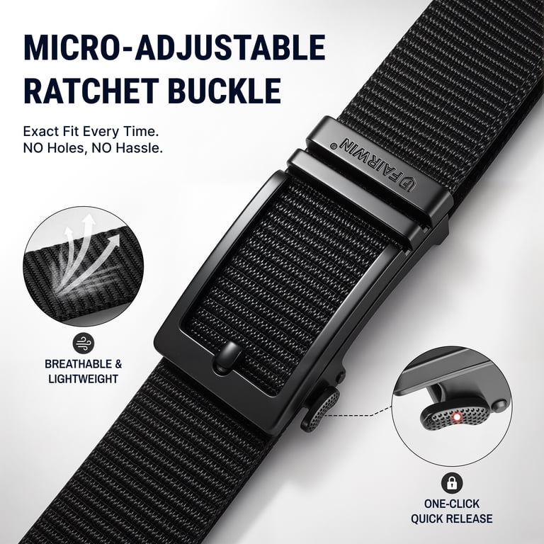 Fairwin Nylon Ratchet Belt for Men, 28-34 Waist photo 2
