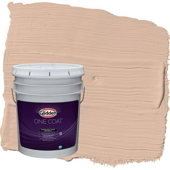 Glidden One Coat Cinnamon Ice / Orange Satin Exterior Paint with Primer, 5 Gallon