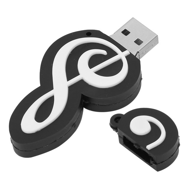 Flash Black Note Appearance USB Flash Drive Cute Music Movie Data Transfer USB Stick Gift