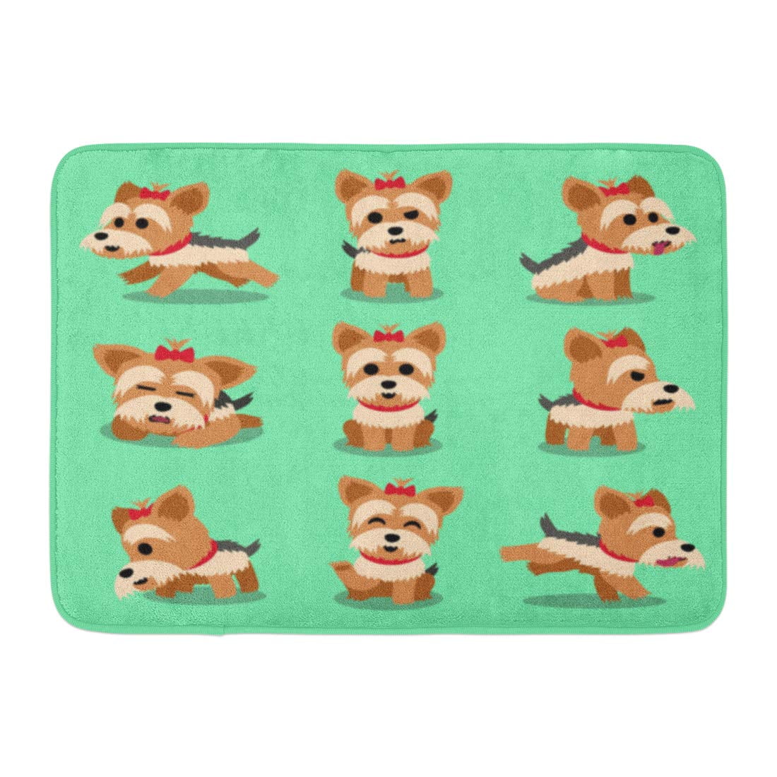 Funny Beagle Dogs Running Style Bathroom Shower Rug Warm Flannel Carpet Door Mat 