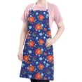 thumbnail image 5 of Pioneer Flower Floral Print Pattern Apron for Women and Men, Cotton Linen Waterproof with Pockets, Adjustable, 33x27 Inch for Kitchen, Gardening, BBQ, Salon, 5 of 6